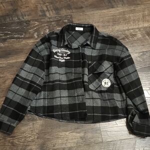 Ardene Black and Gray Plaid Sweater